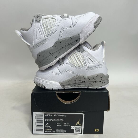 Nike Air Jordan 4 Retro TD “White Oreo” 2024 - Picture 3 of 5